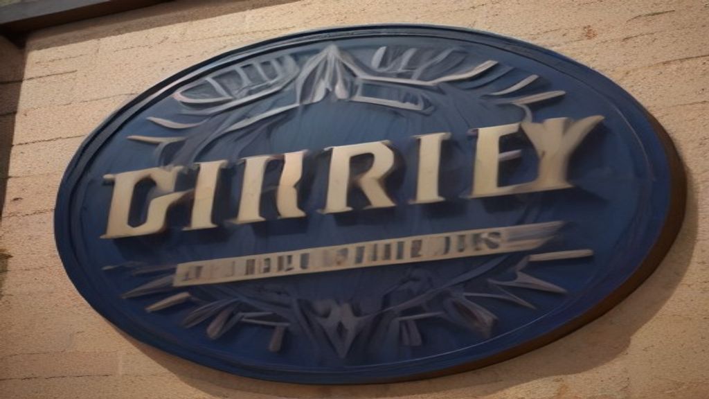 CNC Routed HDU Sign - Gold Lettering on Navy